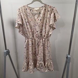 Vanilla Bay Floral Ruffle Wrap Dress